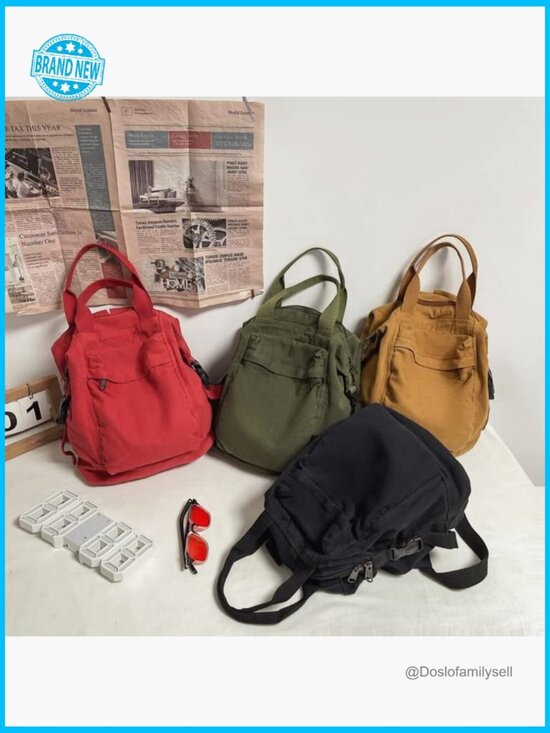Boho Canvas Backpack Vintage Retro Y2K Grunge Aesthetic Casual Daypack Travel main image 5